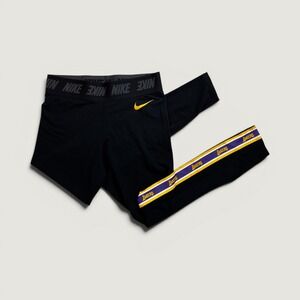 Nike NBA Los Angeles Lakers Leggings Black Purple Gold XL Womens Basketball
